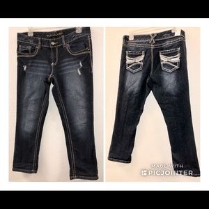 Maurices Thick Stitch Crop Fancy Pocket Jeans 7/8